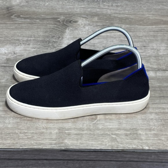 Rothy's Shoes Womens Size 8 Black Knit Slip On Sneakers Washable Blue Casual - Picture 1 of 7